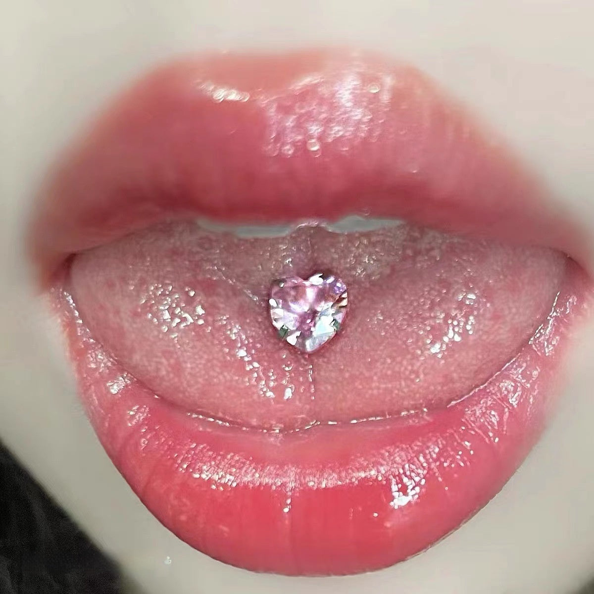 Loving Heart Zircon Tongue Pin