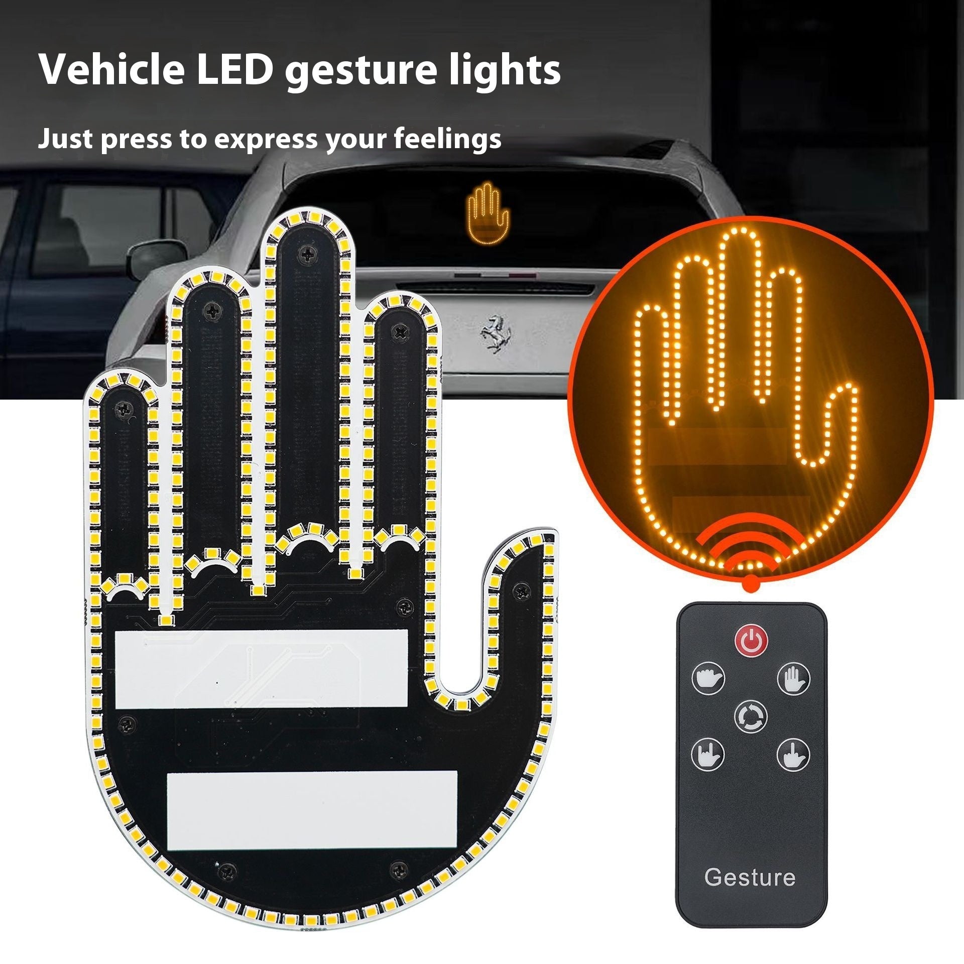Gesture Light Car Multifunction Warning Anti-collision
