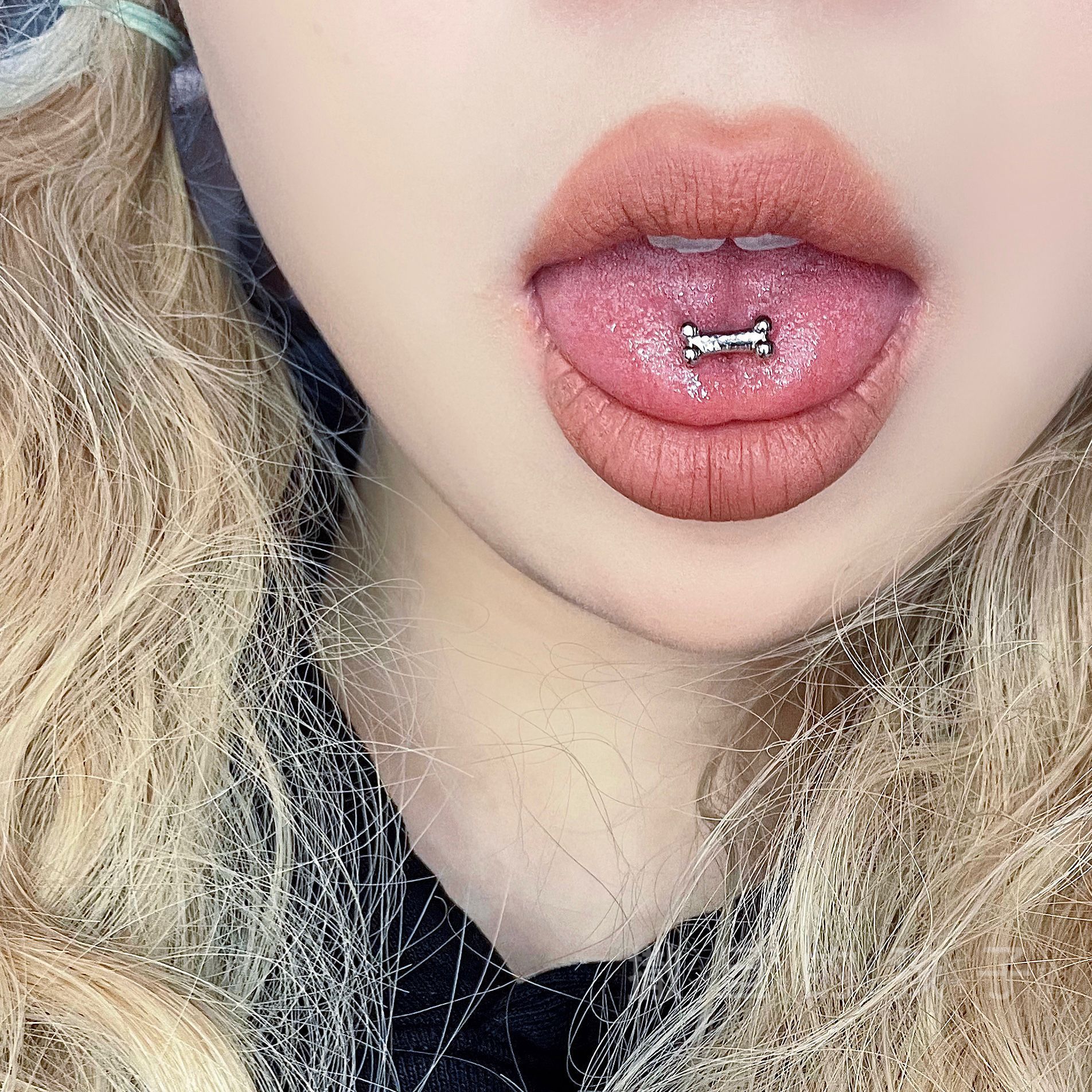 Tongue Pin Titanium Steel Pure Love Puppy Male Thread Sweet Cool