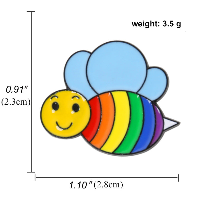 Rainbow Creative Cartoon Snail Colorful Badge Brooch