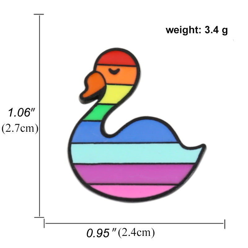 Rainbow Creative Cartoon Snail Colorful Badge Brooch