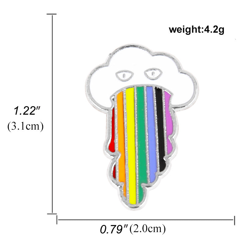 Rainbow Creative Cartoon Snail Colorful Badge Brooch