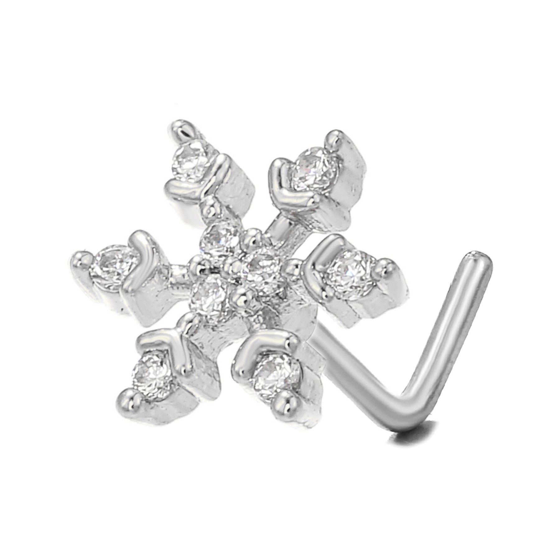 European And American Fashion 7-word Nose Stud Stainless Steel Puncture