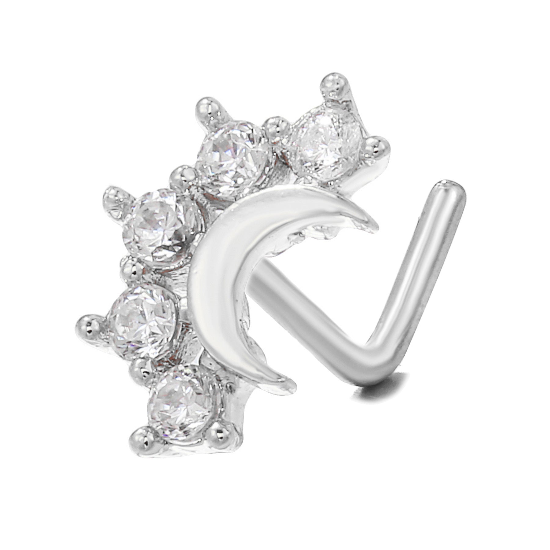 European And American Fashion 7-word Nose Stud Stainless Steel Puncture