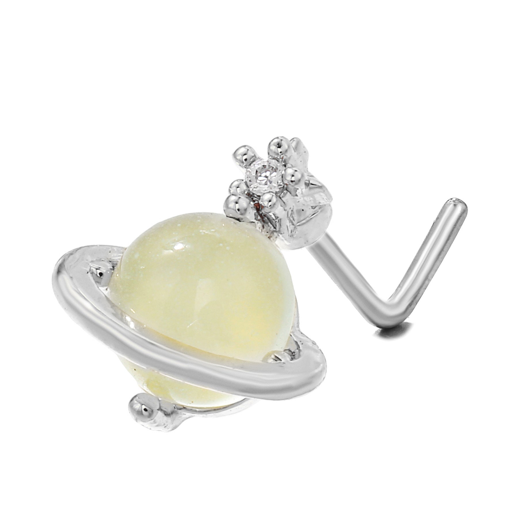 European And American Fashion 7-word Nose Stud Stainless Steel Puncture