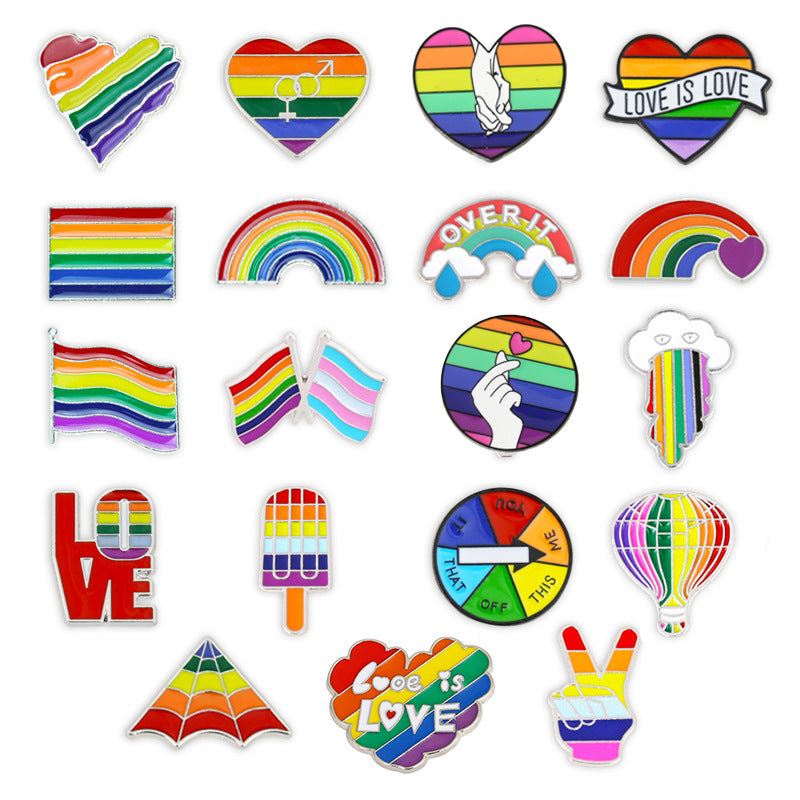 Rainbow Creative Cartoon Snail Colorful Badge Brooch