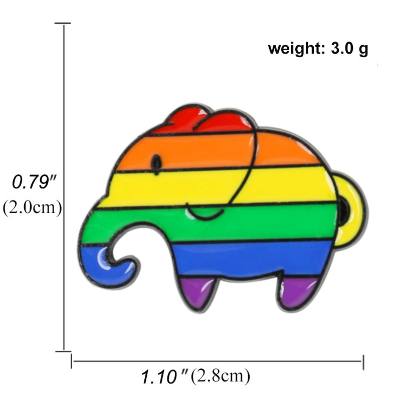 Rainbow Creative Cartoon Snail Colorful Badge Brooch
