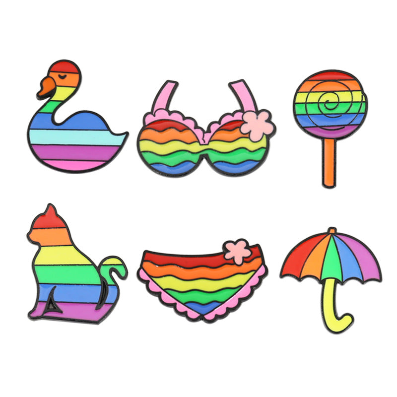 Rainbow Creative Cartoon Snail Colorful Badge Brooch