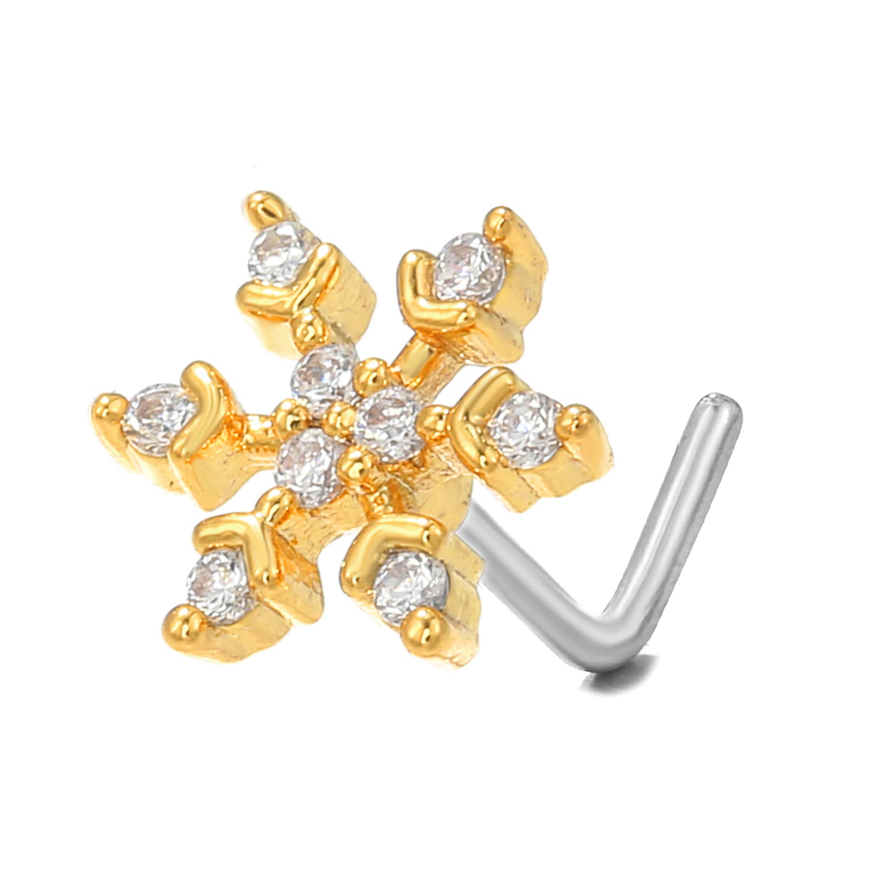 European And American Fashion 7-word Nose Stud Stainless Steel Puncture
