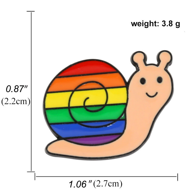 Rainbow Creative Cartoon Snail Colorful Badge Brooch
