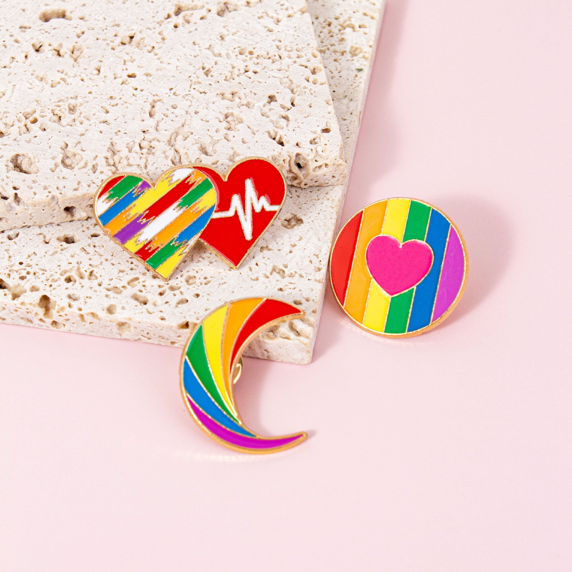 Rainbow Creative Cartoon Snail Colorful Badge Brooch