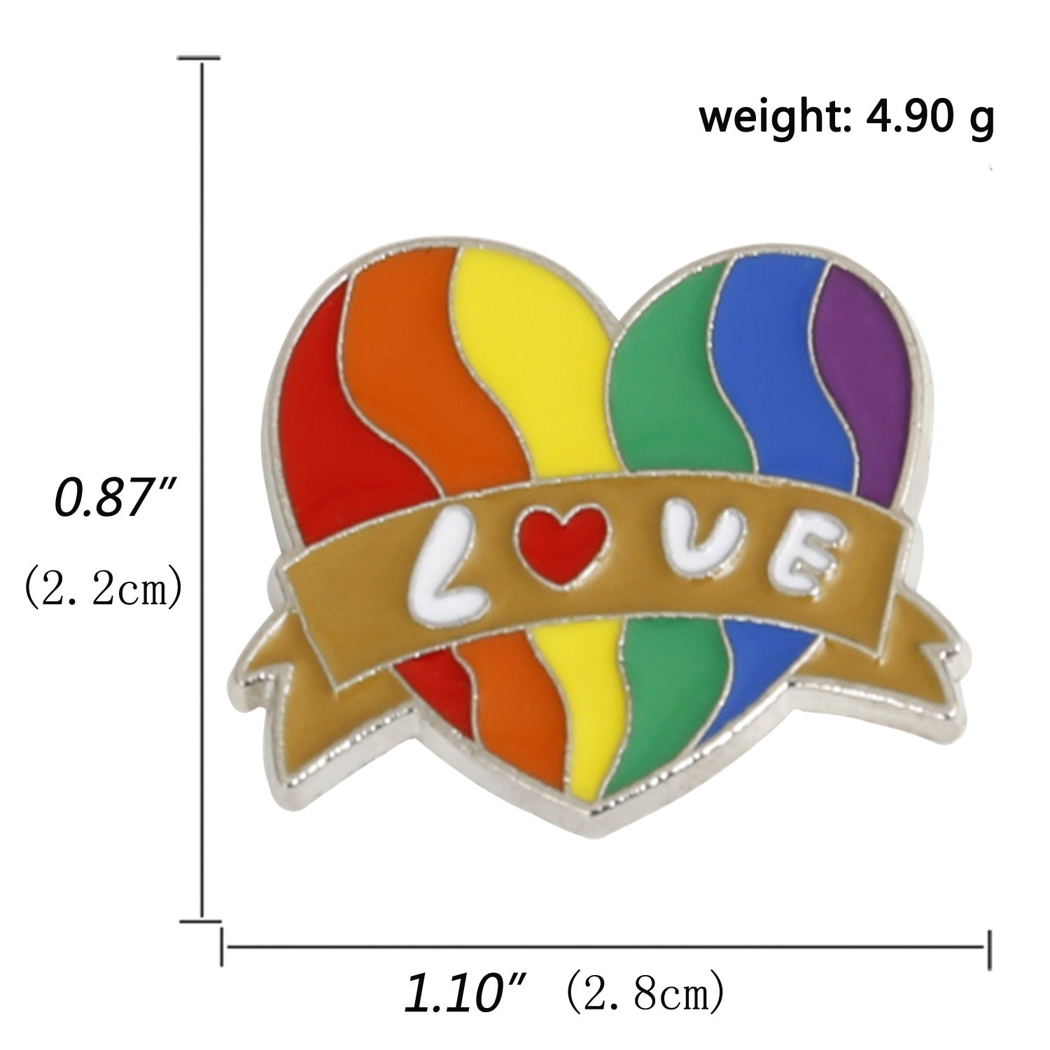 Rainbow Creative Cartoon Snail Colorful Badge Brooch