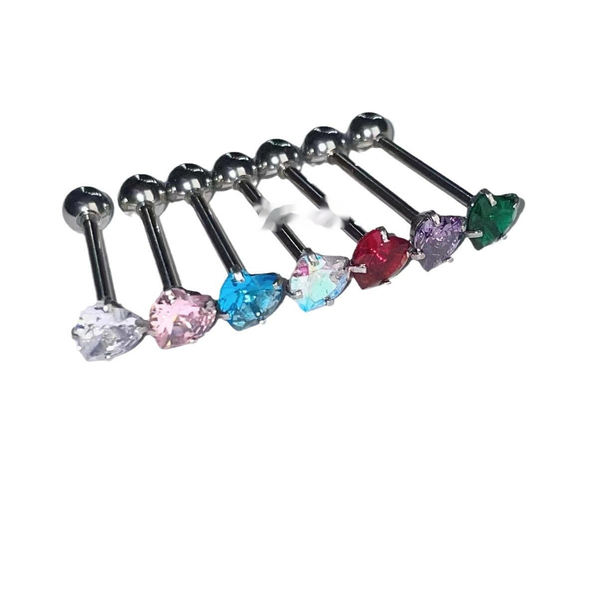 Loving Heart Zircon Tongue Pin