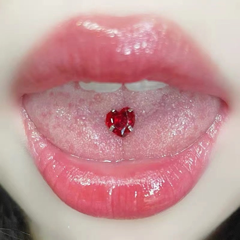 Loving Heart Zircon Tongue Pin