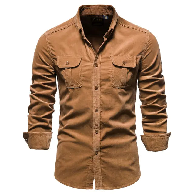 Men's Casual Corduroy Shirt - Kandy's Gadgets