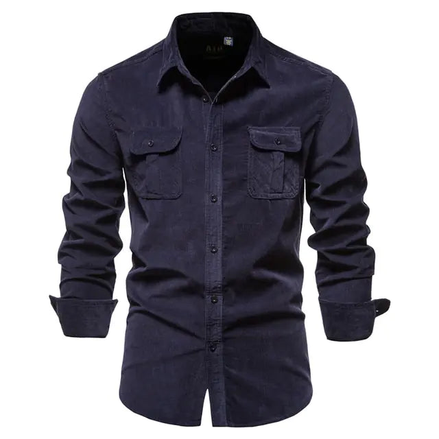 Men's Casual Corduroy Shirt - Kandy's Gadgets