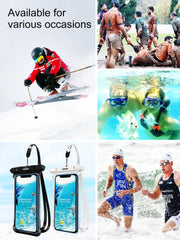 FONKEN Full View Waterproof Case for Phone Underwater Snow Rainforest Transparent Dry Bag Swimming Pouch Big Mobile Phone Covers