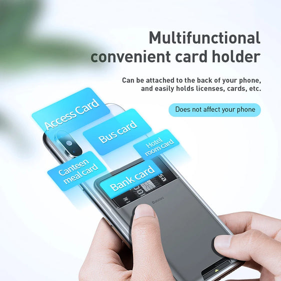 Baseus Universal Phone Back Wallet Card Slots Case For iPhone 16 15 Pro Max X XS XR Shell Case Luxury Silicone Phone Pouch Cases