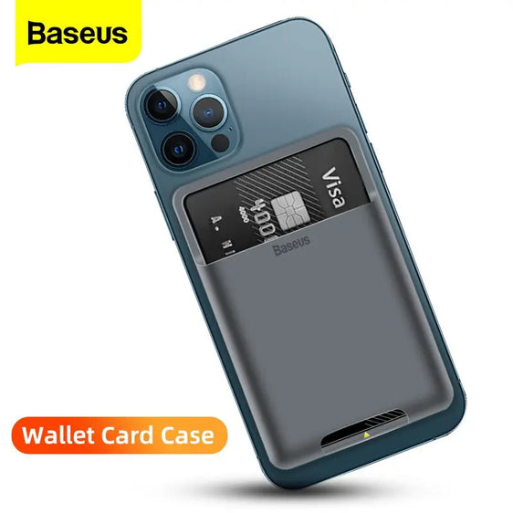 Baseus Universal Phone Back Wallet Card Slots Case For iPhone 16 15 Pro Max X XS XR Shell Case Luxury Silicone Phone Pouch Cases