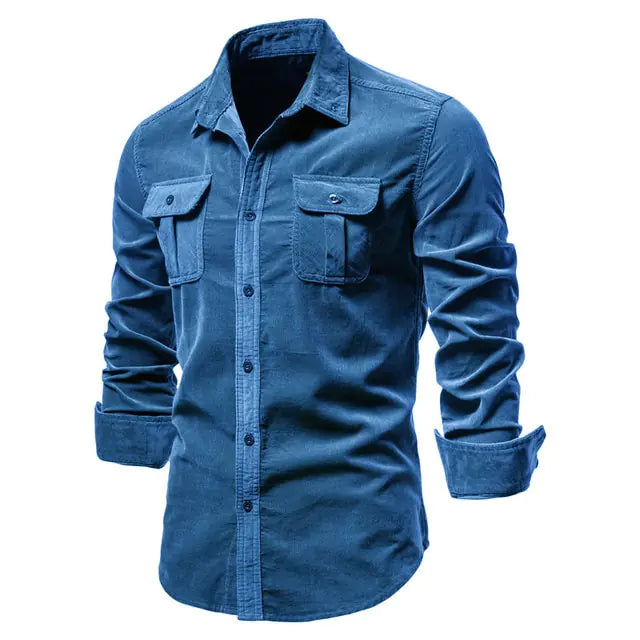 Men's Casual Corduroy Shirt - Kandy's Gadgets