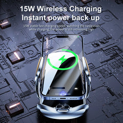 15W Car Wireless Charger Magnetic Automatic Car Mount Phone Holder For iPhone Xiaomi Samsung Infrared Induction Fast Charging