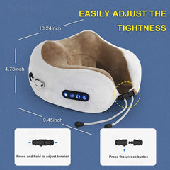 Electric Neck Massager With Heat Vibration 3D Kneading Shiatsu Massage U Shaped Pillow For Shoulder Cervical Pain Relief Fatigue