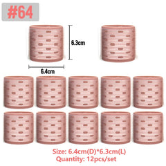 12pcs/set Extra Large Aluminum Core Rollers Hook & Loop Fast Heating Big Self Grip Air Bang Sleep Magic Heatless Curls 74mm 1924