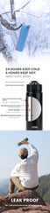 Tyeso 600/750ML Thermos Bottle With Straw Stainless Steel Car Thermal Cup Sports Water Bottles Keeps Cold and Heat Thermal Mug