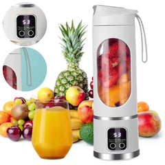 450ml Portable Juicer Cup 8/12 Blade Head USB Charging Mini Blender Electric Juicer 3 Gears Double Cover Fruit Mixer Ice Crusher
