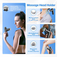 Mini Massage Gun, Percussion Deep Tissues Muscle with Heat, Portable Full-Metal Massage Gun with 3 Interchangeable Heads, Gifts