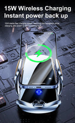 15W Car Wireless Charger Magnetic Automatic Car Mount Phone Holder For iPhone Xiaomi Samsung Infrared Induction Fast Charging