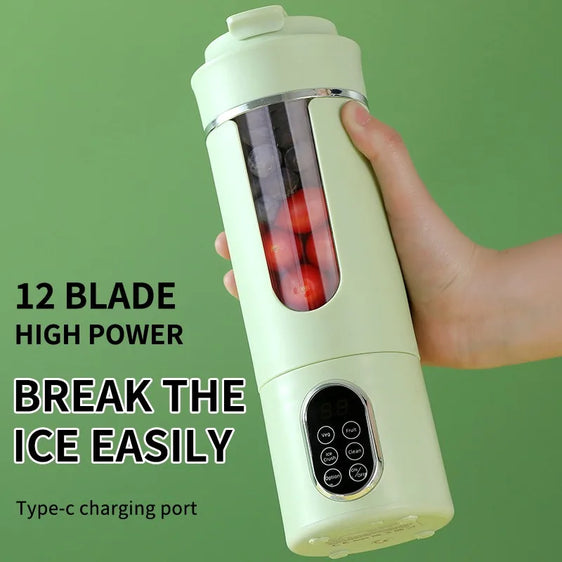 New juicer 530ml portable wireless USB charging mini juicer Crushed ice electric juicing 12 blade fresh juice blender