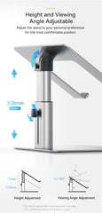 Baseus Laptop Stand for Macbook Air Pro Foldable Aluminum Vertical Notebook Stand Scalable Adjustable Support Tablet Kickstand