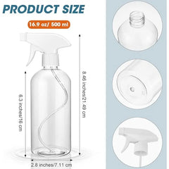 2pcs 250/500ml Glass Empty Spray Bottles  Refillable Reusable Essential Oils Plants Cleaning Hair Cosmetic Pump Liquid Dispenser