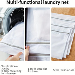 10/5Pcs Mesh Laundry Bags with Non Rust Zipper, White Laundry Bags Mesh Wash Bags, Easy Fit Bra, Sock,Lingerie,Sneaker, Laundry
