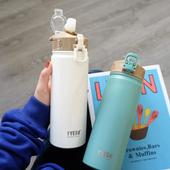 Tyeso 600/750ML Stainless Steel Thermo Bottle Car Thermal Cup Sports Water Bottles Keep Cold and Hot Vacuum Flasks Insulated Cup