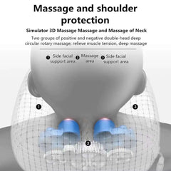 JianYouCare Portable U-shaped cervical Vibrator massage pillow heating 3D kneading Shiatsu Shoulder massager neck protector home
