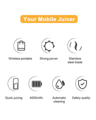 530ML Electric Juicer Portable Smoothie Blender USB Rechargeable Multifunction Fruit Mixer Machine Mini Juicer Maker Blender Cup
