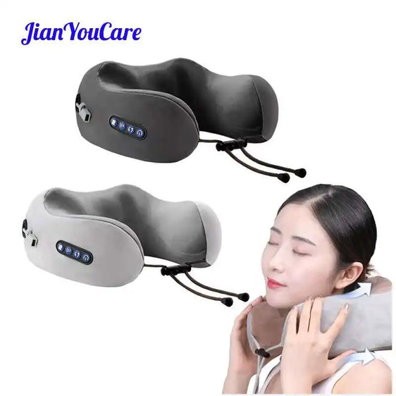 JianYouCare Portable U-shaped cervical Vibrator massage pillow heating 3D kneading Shiatsu Shoulder massager neck protector home