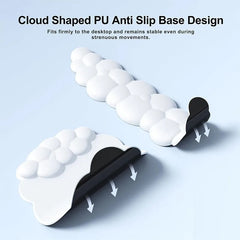 Leather Cloud Shape Wrist Rest Pad Soft PU Material Memory Foam Anti-Slip Rubber Base Office Keyboard Mouse Support Wrist Pad