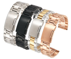 Stainless Steel Watch Strap 18mm 20mm 22mm 24mm 26mm 28mm 30mm Folding Buckle Strap Men Replacement Wristwatch Band Accessories