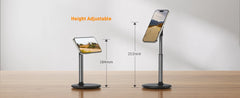 Magnetic Desk Phone Stand for iPhone16 15 14 13/12 - Phone Holder Dock with 360°Rotation, Height&Tilt Adjustable for Office/Home