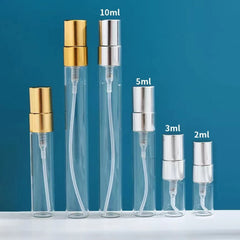 30/50pcs 100pcs 2ml/3ml/5ml/10ml Glass Refillable Perfume Bottle Empty Spray Bottle Atomizer Perfume Bottles  Metal spray bottle