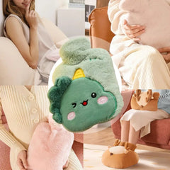 Hot Water Bottle With Soft Cover Hand Feet Warmer Cold Water Bottle Animal Cover Portable Cold Weather Warmer For Menstrual