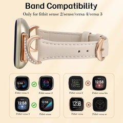 Leather Strap Compatible with Fitbit Versa 4/3 & Sense 2/Sense Smartwatch InterlockingLatch Replacement Band for Fitness Tracker