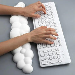 Leather Cloud Shape Wrist Rest Pad Soft PU Material Memory Foam Anti-Slip Rubber Base Office Keyboard Mouse Support Wrist Pad
