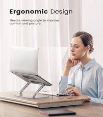 ST01 Portable 11–16-inch Adjustable Laptop Stand Computer Stand Sturdy Aluminum for Desk Foldable Laptop Holder Notebook Tablet