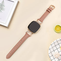 Leather Strap Compatible with Fitbit Versa 4/3 & Sense 2/Sense Smartwatch InterlockingLatch Replacement Band for Fitness Tracker