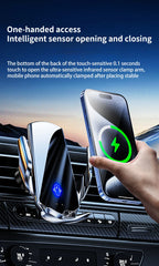15W Car Wireless Charger Magnetic Automatic Car Mount Phone Holder For iPhone Xiaomi Samsung Infrared Induction Fast Charging