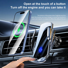 15W Car Wireless Charger Magnetic Automatic Car Mount Phone Holder For iPhone Xiaomi Samsung Infrared Induction Fast Charging